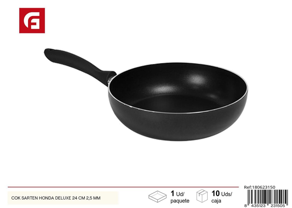 Sartén honda deluxe 24 cm 2,5 mm de alta calidad para cocina