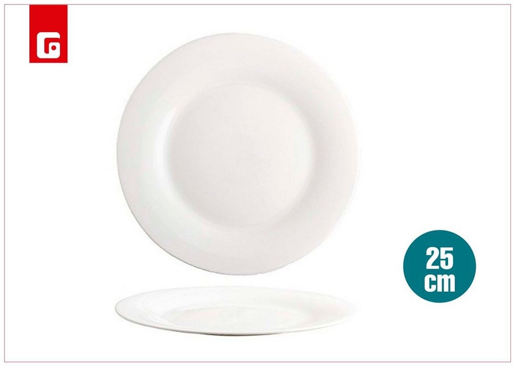 Plato llano de cerámica 25 cm Elba - Vajilla de cerámica