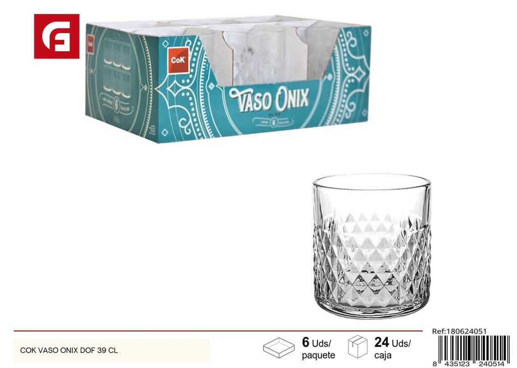 Vaso de cristal Onix DOF 39cl para bebidas