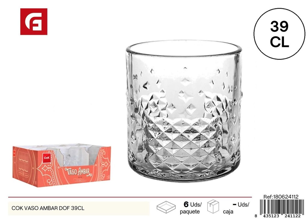 Vaso de vidrio Ámbar DOF 39cl - Cristalería