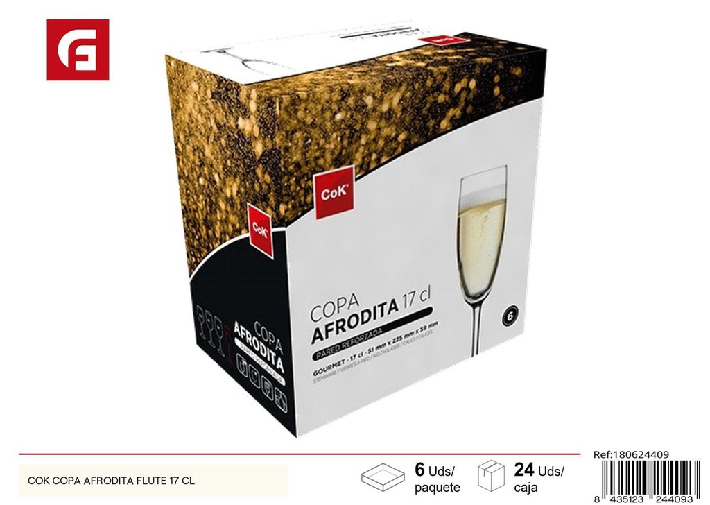 Copa Afrodita Flute 17cl para bebidas