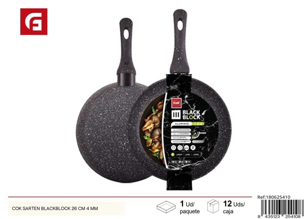 Sartén antiadherente BlackBlock 26cm 4mm para cocina