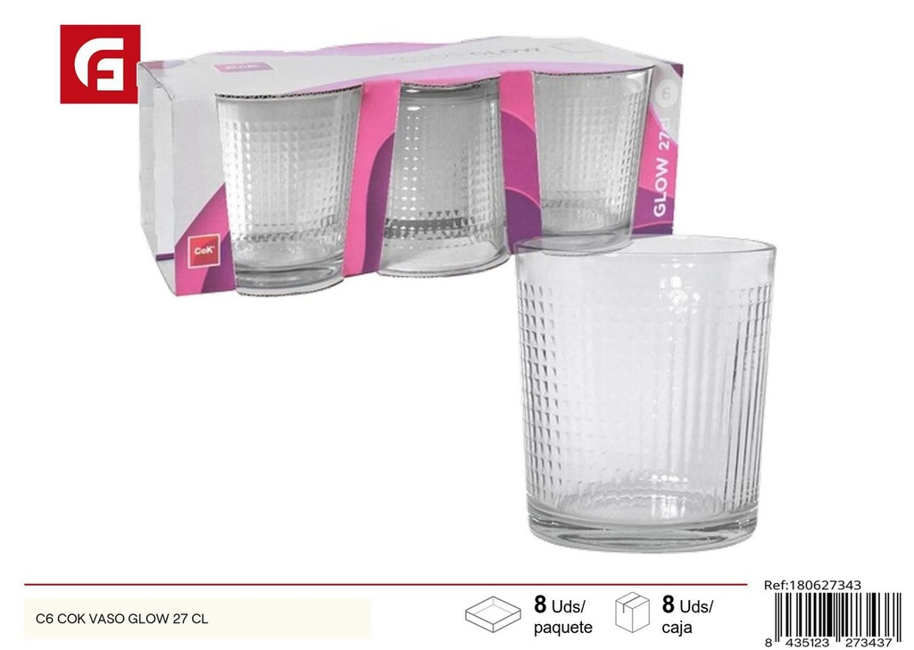 Vaso glow 27cl para bebidas