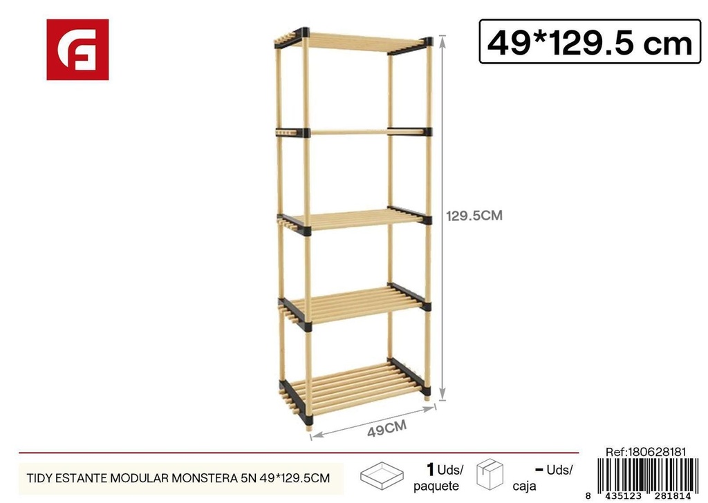 Estante modular Monstera 49*129.5cm para organización del hogar