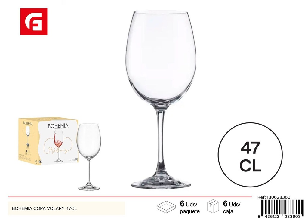 Copa Volary de vidrio Bohemia 47cl para vino