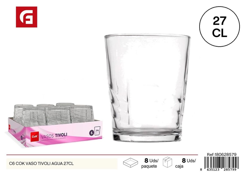 Vaso de vidrio Tivoli agua 27cl