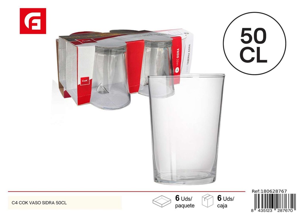 Vaso de sidra de vidrio 50cl