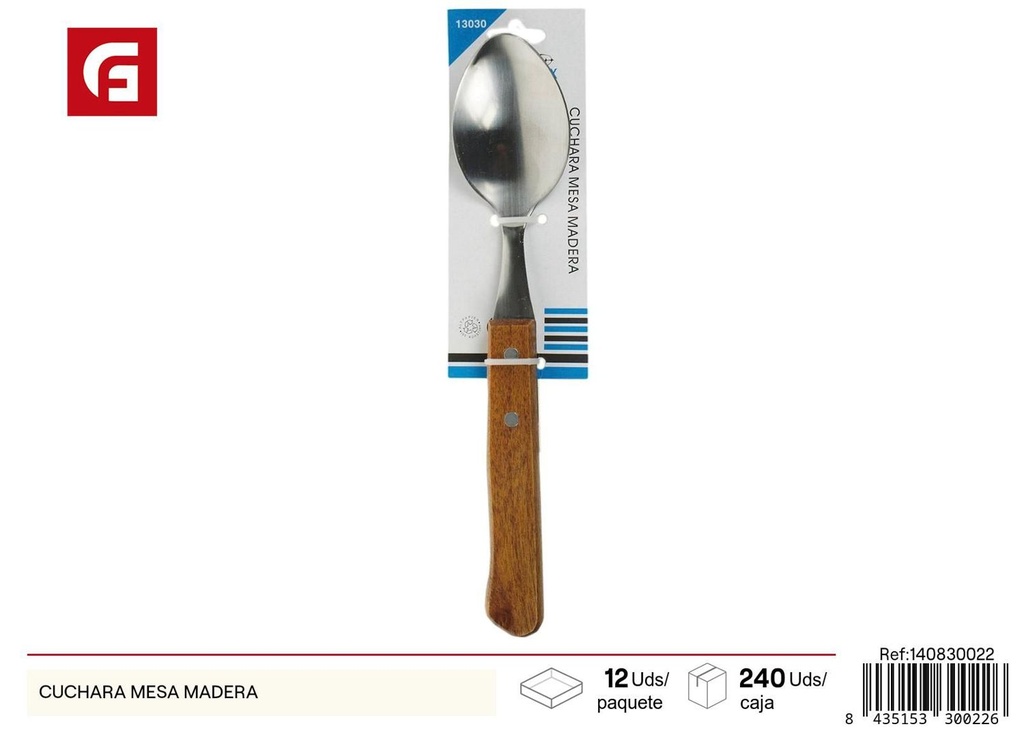 Cuchara de mesa de madera para cocina