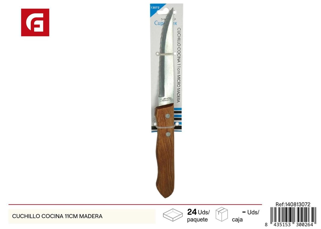 Cuchillo de cocina 11cm mango madera