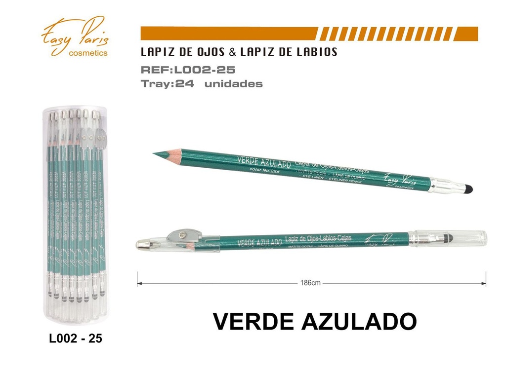 Lápiz de ojos verde metalizado (24/u) - Material de maquillaje