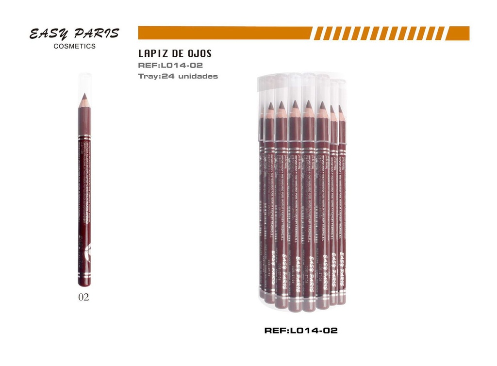 Lápiz de madera magenta oscuro 24/U - Lápiz de maquillaje de madera