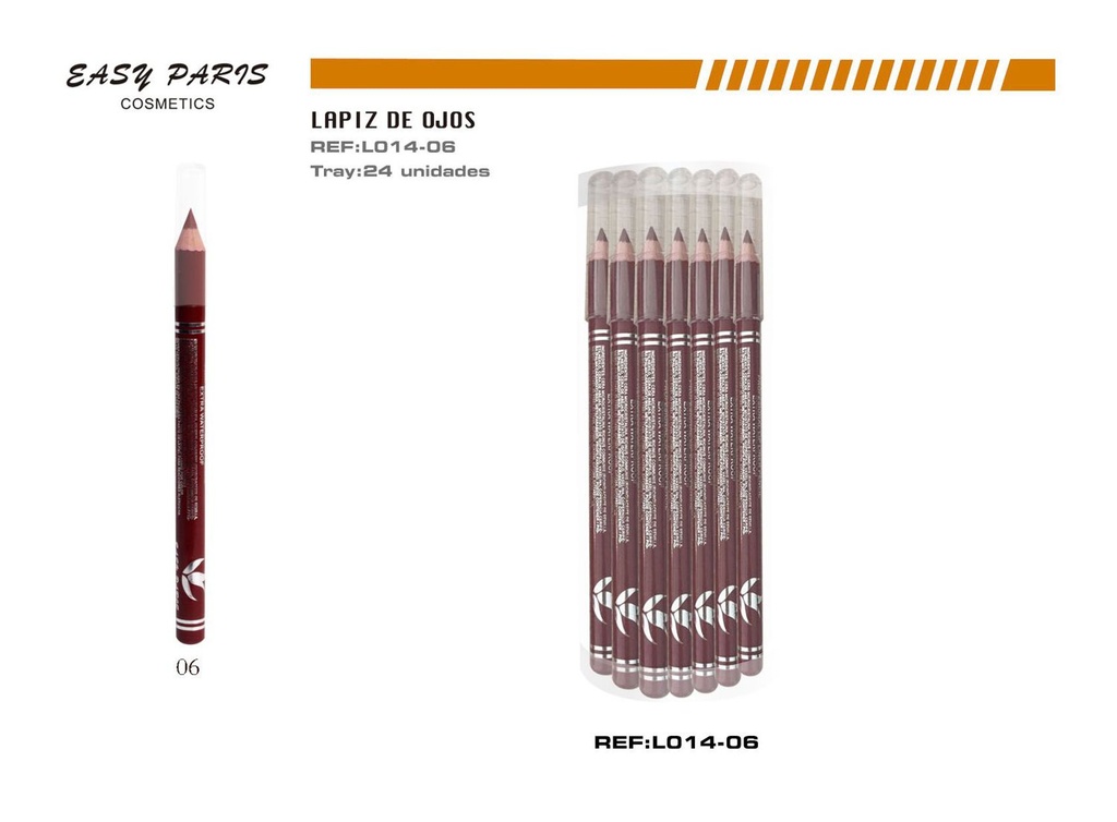 Lápiz de madera rojo burdeos 24/U - Lápiz de maquillaje de madera
