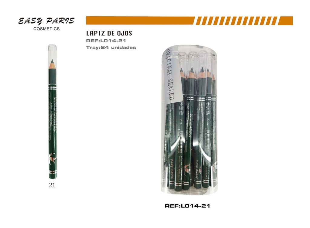 Lápiz corto de madera verde 24/U - Lápiz de maquillaje de madera