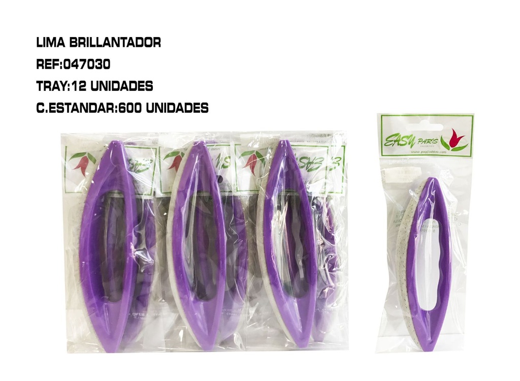 Abrillantador de uñas lila 12/u