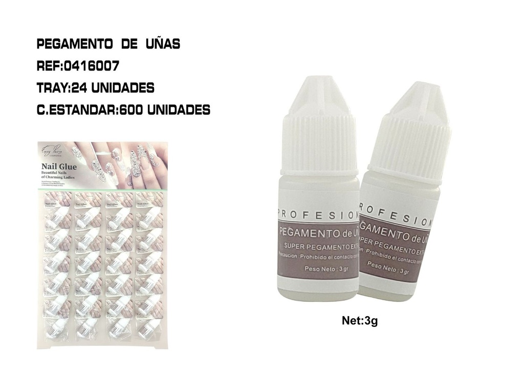 Pegamento de uñas 24/u para manicura y extensiones