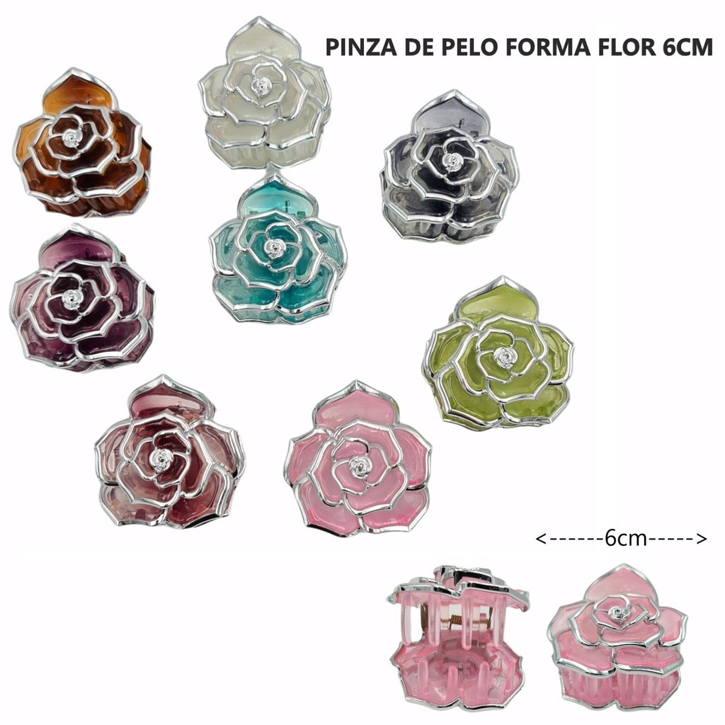 Pinzas de pelo rosas (12 uds) - Accesorios de peinado y moda