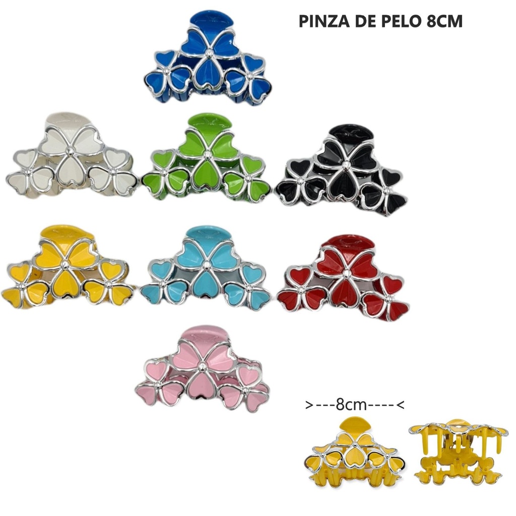 Pinzas de pelo con flor (12 uds) - Accesorios de peinado y moda