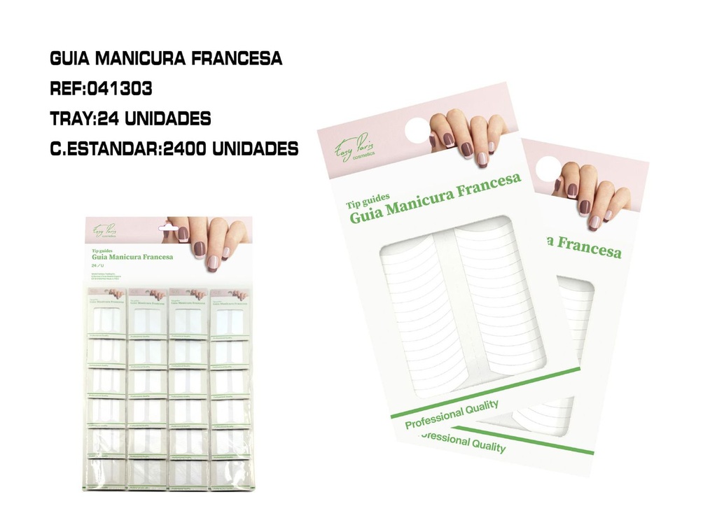 Guía para manicura Easy Paris 24/u para diseño de uñas