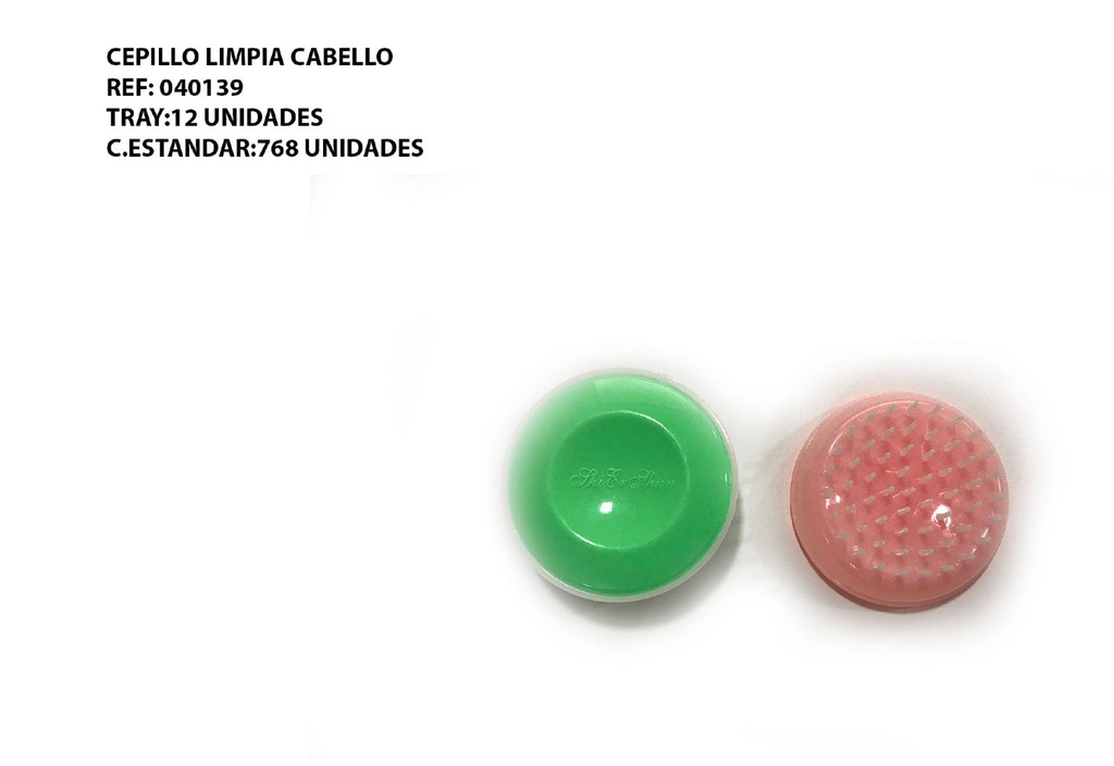 Cepillo rígido para limpiar cabello 12/u