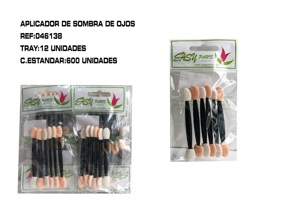 Aplicador de sombras 12/u para maquillaje y belleza