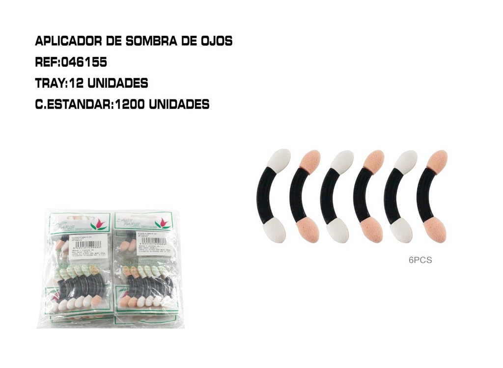 Aplicador de sombra de ojos curvado 12/u para maquillaje