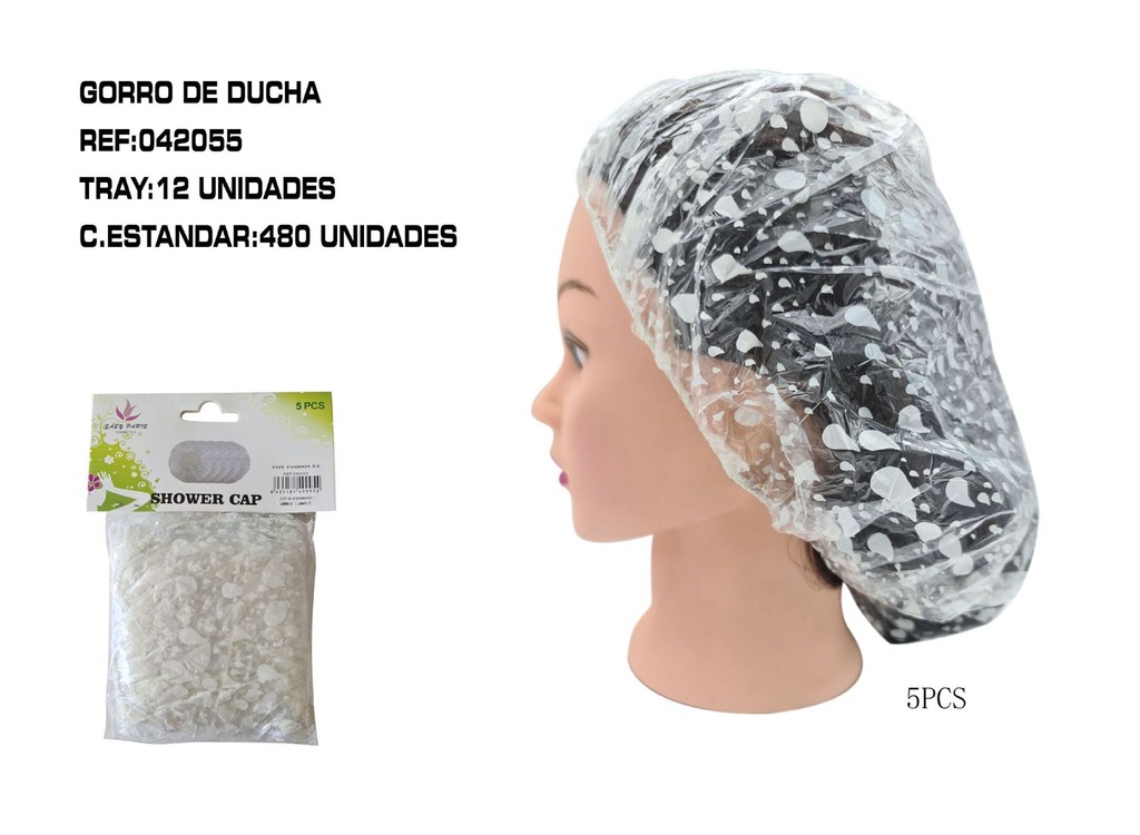 Gorro de ducha 12/u impermeable y reutilizable