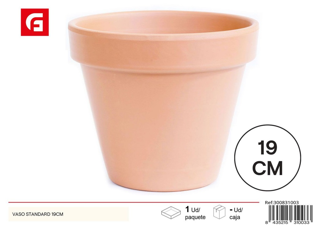 Maceta estándar de plástico 19cm para jardinería