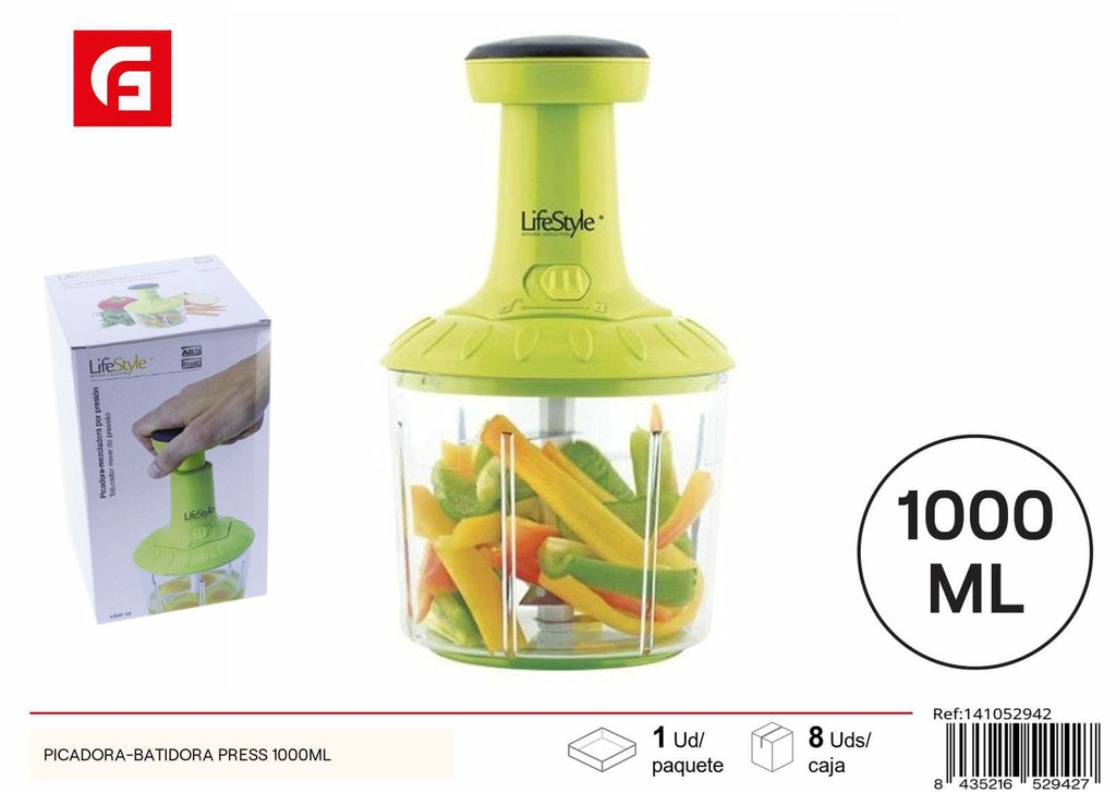 Picadora-batidora press 1000ml para cocina