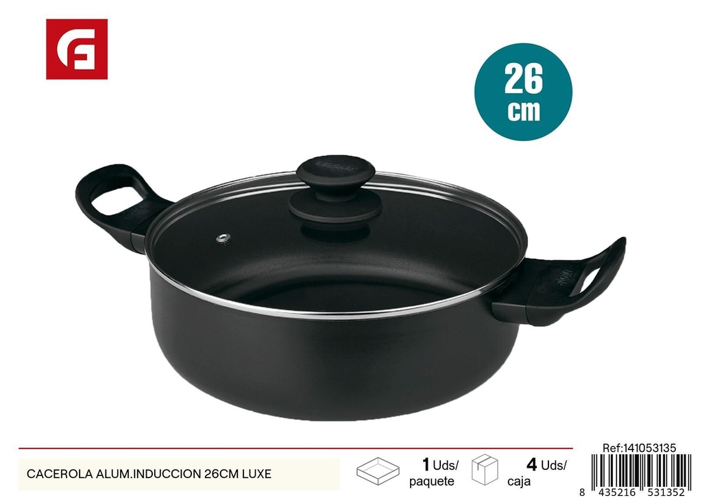 Cacerola de aluminio inducción 26 cm - Utensilios de cocina