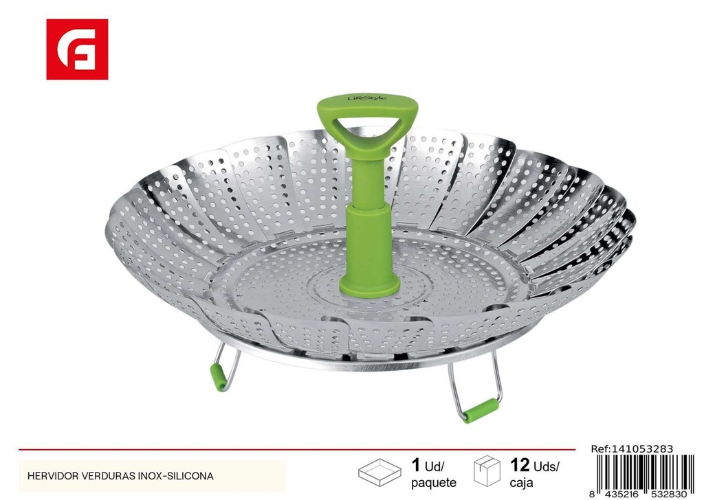 Hervidor de verduras inox-silicona utensilio de cocina