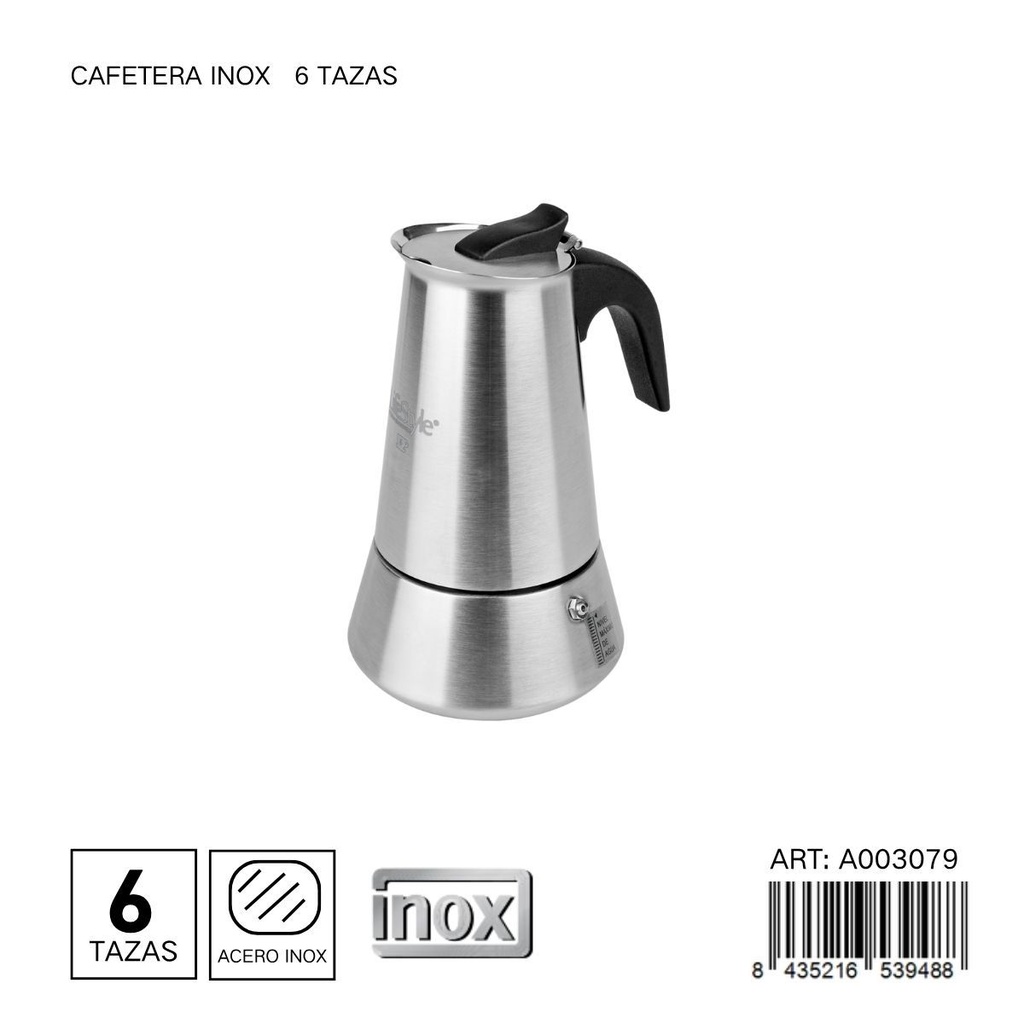 Cafetera inox 6 tazas - Utensilios de cocina