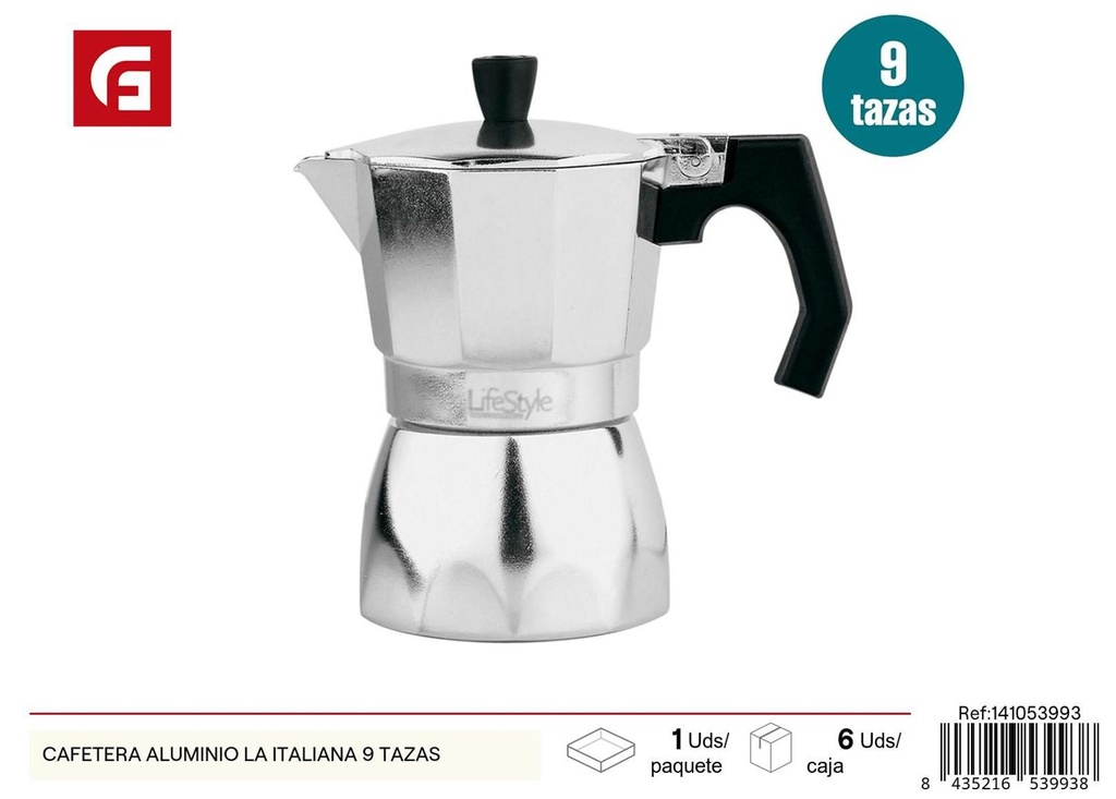 Cafetera de aluminio La Italiana 9 tazas - Utensilios de cocina