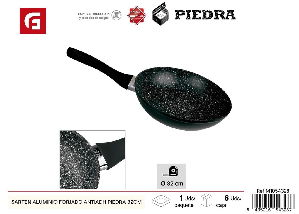 Sartén aluminio forjado antiadherente piedra 32cm