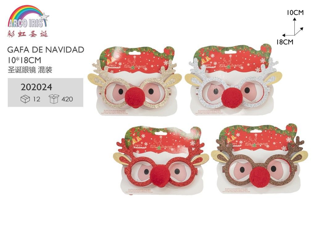 Gafas de Navidad 10*18cm