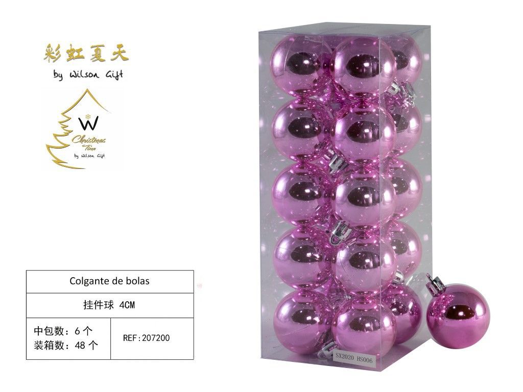 Colgante de bolas 4cm rosa brillante set de 20 piezas para decoración navideña