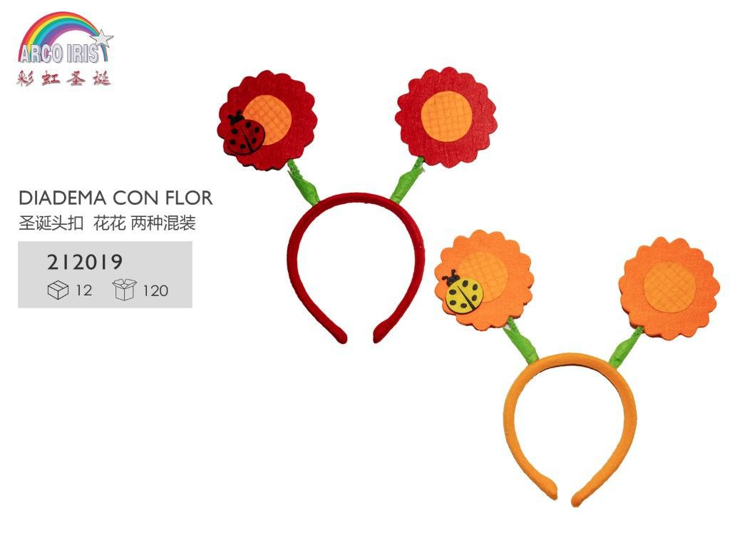 Diadema con flor navideña