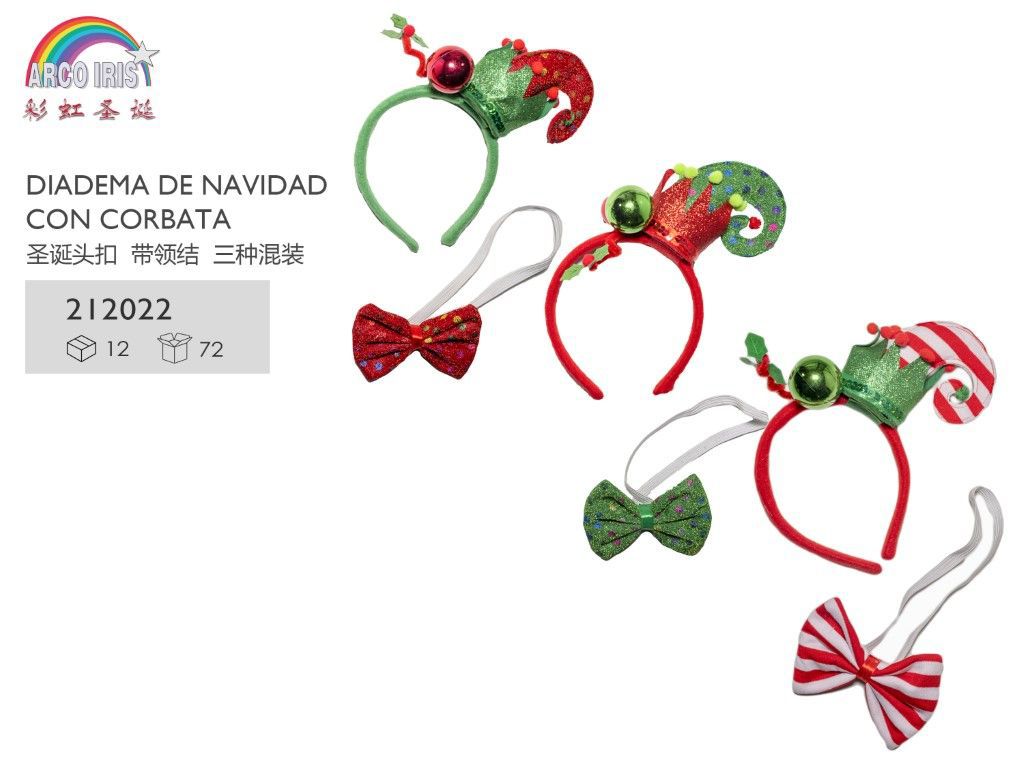 Diadema de Navidad con corbata para fiestas y disfraces