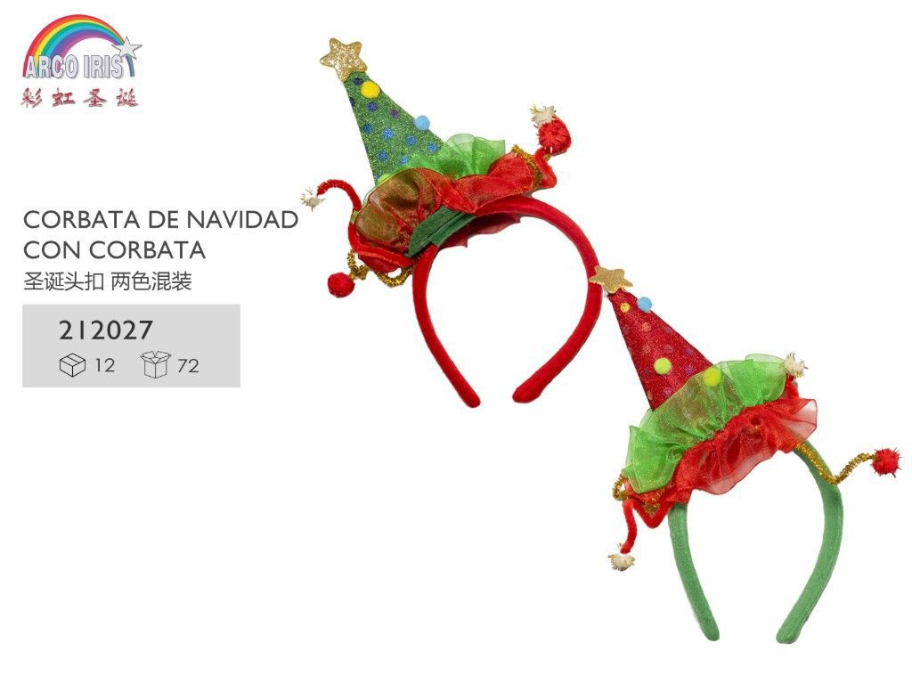 Diadema de Navidad con corbata para disfraces festivos