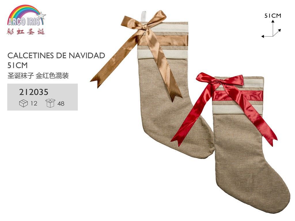 Calcetines de Navidad 20cm (48) para decoración navideña