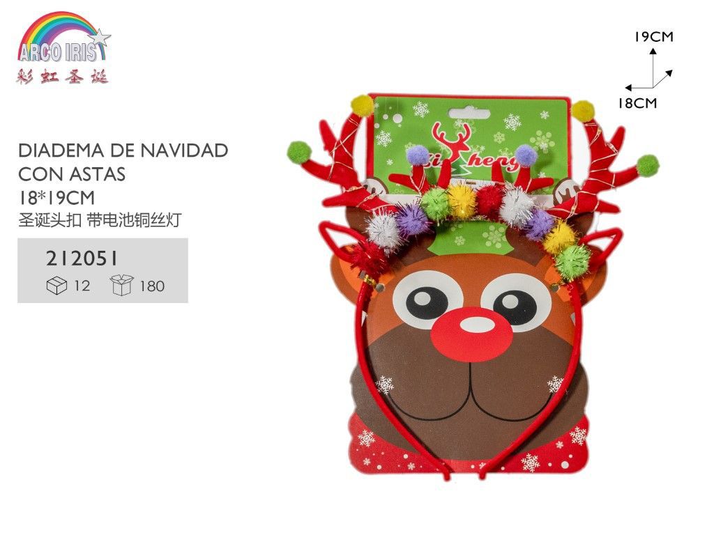 Diadema de Navidad con astas 18*19cm