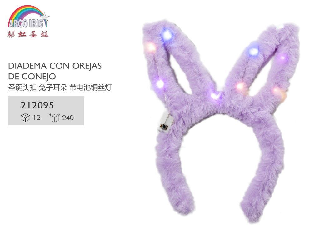 Diadema navideña con orejas de conejo