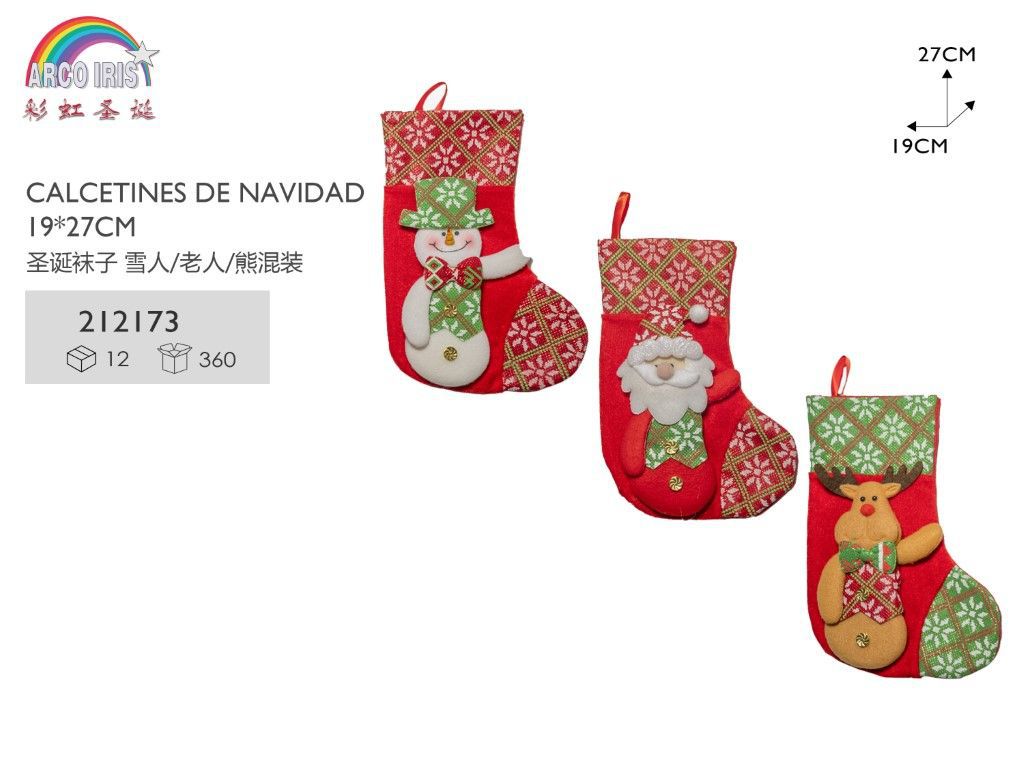 Calcetines de navidad para decoración navideña