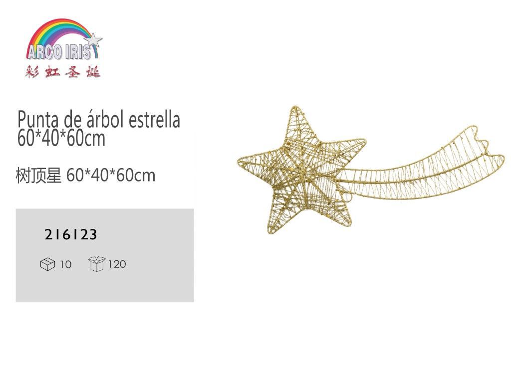 Punta de árbol estrella para decoración navideña