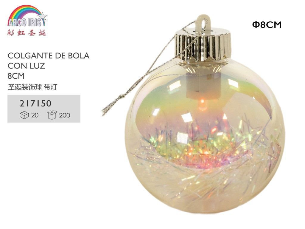 Colgante de bolas con luz 200 para decoración navideña