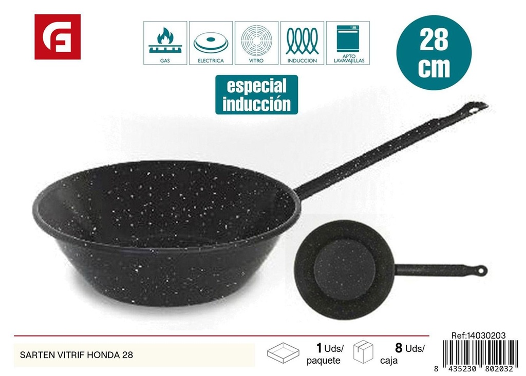 Sartén vitrificada honda 28cm para cocina