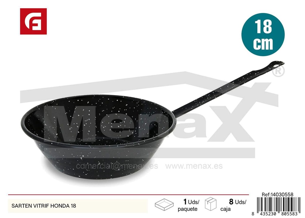 Sartén vitrificada honda 18cm para cocina