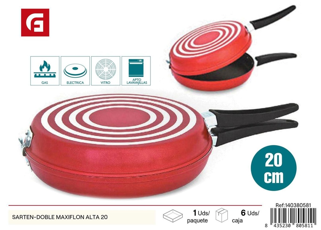 Sartén doble Maxiflon 20 cm para cocina