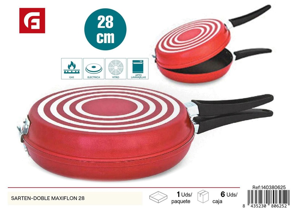 Sartén doble Maxiflon 28cm antiadherente para cocina