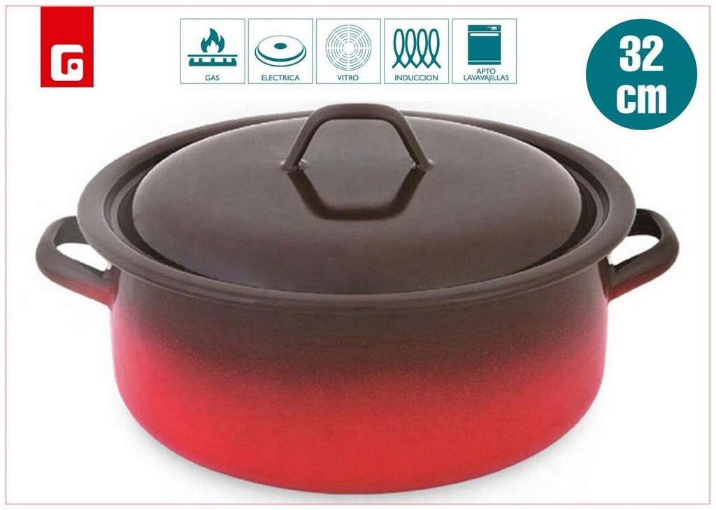 Cacerola fuego 32cm para cocinar