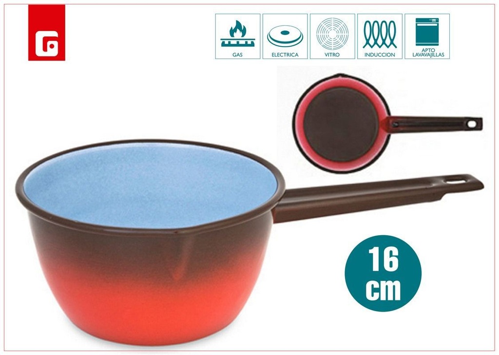 Cazo fuego bombado 16cm para cocina